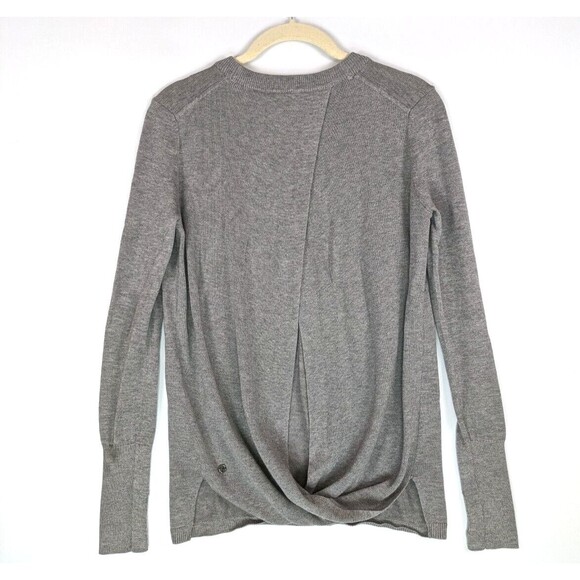 Lululemon Bring it Backbend Sweater Cashmere Blend Gray Size 2 - Picture 4 of 14